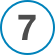 the number seven with a circle around it