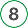 the number eight with a circle around it