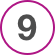 the number nine with a circle around it